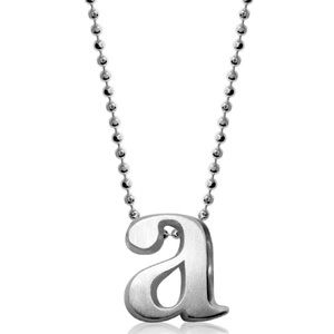 Alex Woo Sterling Silver LETTER ‘A’ charm and 16”sterling silver necklace